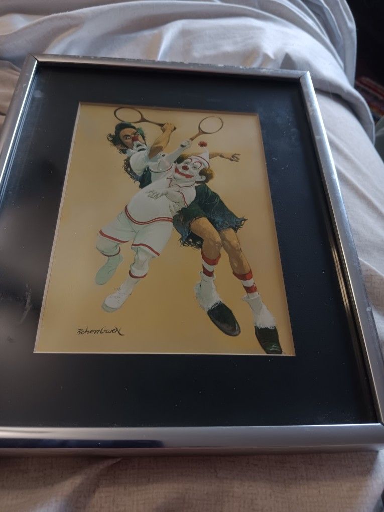 Novel Tennis Playing Clowns