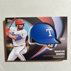 Marcus Semien Commemorative 2022 Tops Commemorative Batting Helmet Card 143/299