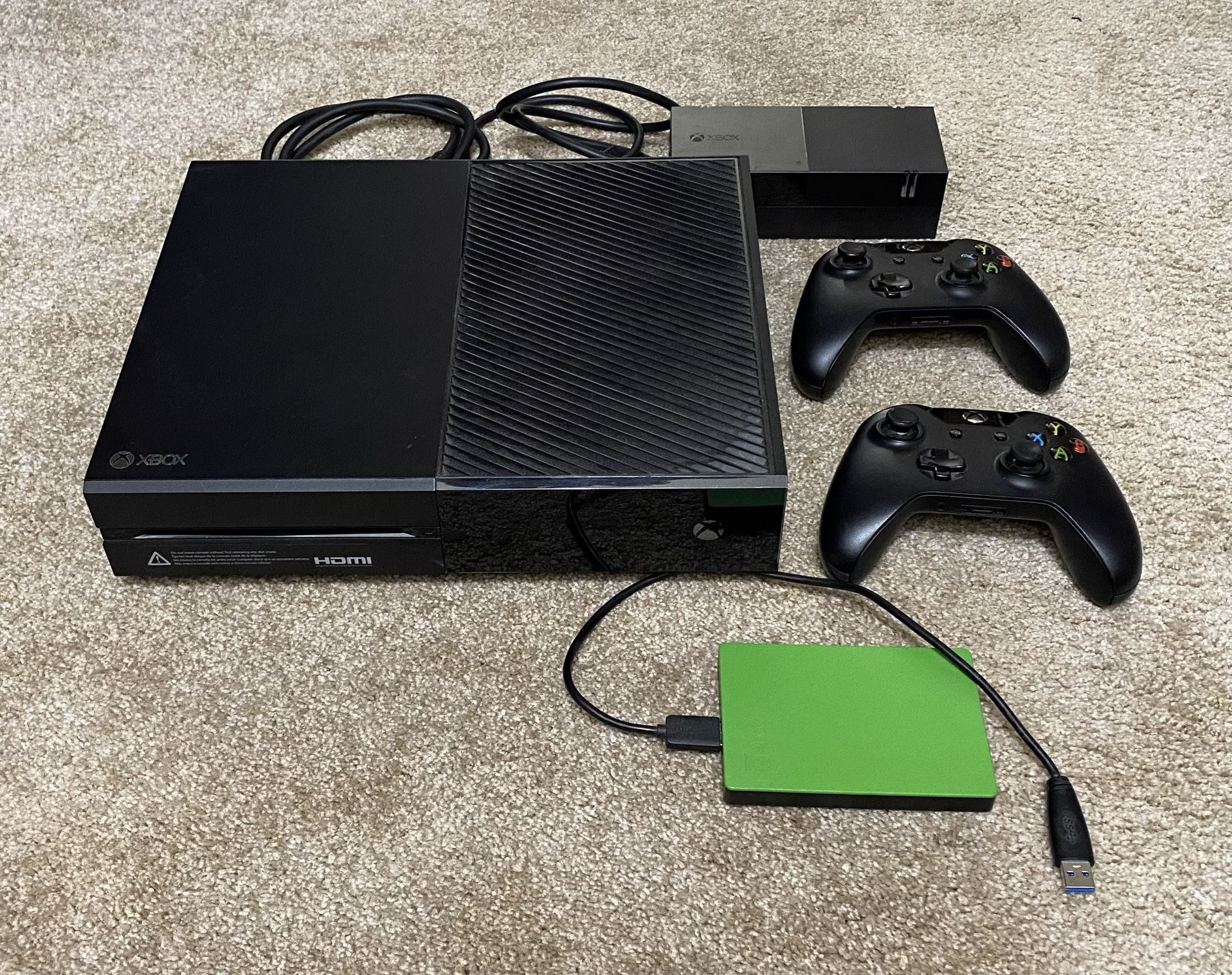 XBox One with 2TB External Drive & 2 Controllers