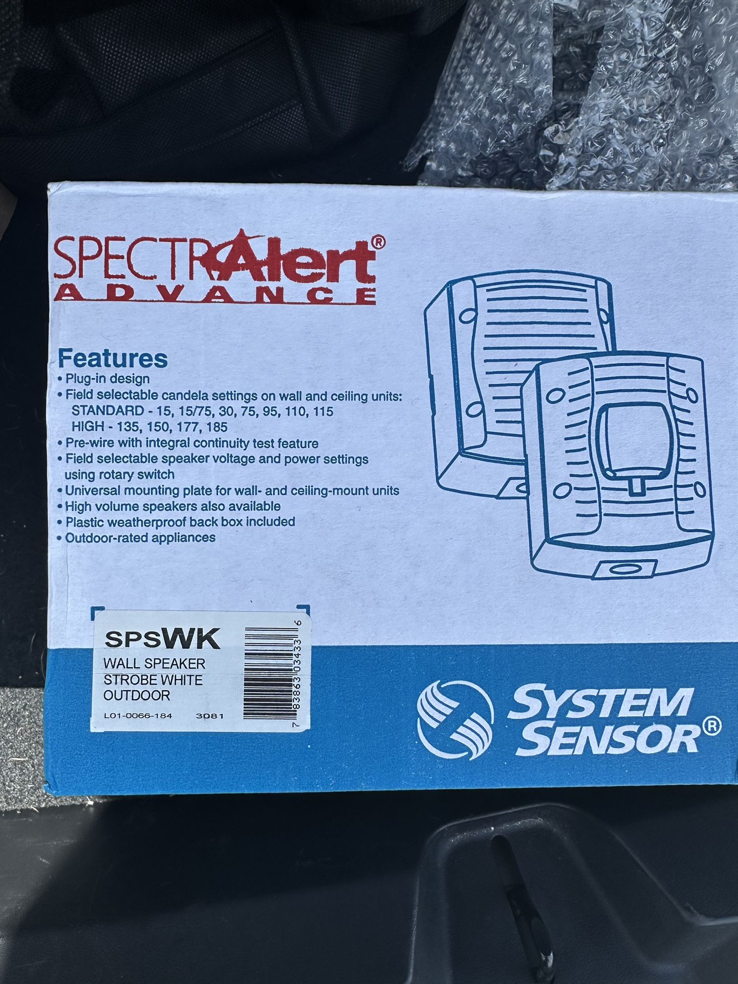 SPSWK WALL SPEAKER STROBE WHITE