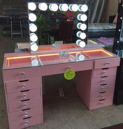 New Vanity Desk with Lights and Bluetooth Sample floor only $575 cash