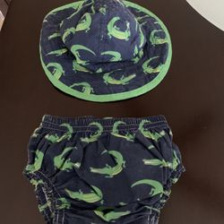 Pottery Barn Kids Diaper Cover With Hat Size 6-12 Mos 