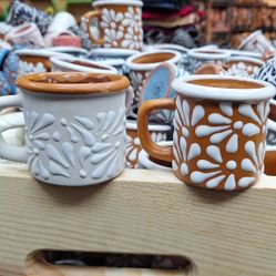 🤎Engobe Cup Tequileros 🤍 $7 Or $66 A Dozen🤎