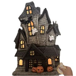 HUGE LED Lighted Halloween Haunted House Mansion Ghosts Pumpkins NEW 2FT