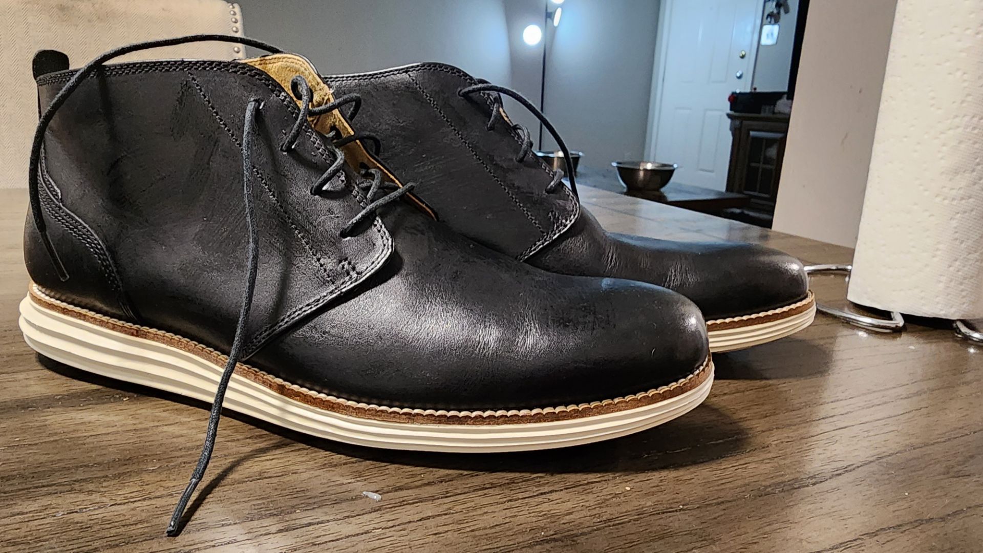 Cole Haan OriginalGrand Chukka Boot – Men's 10.5 | Black Leather | White Sole | Good Condition
