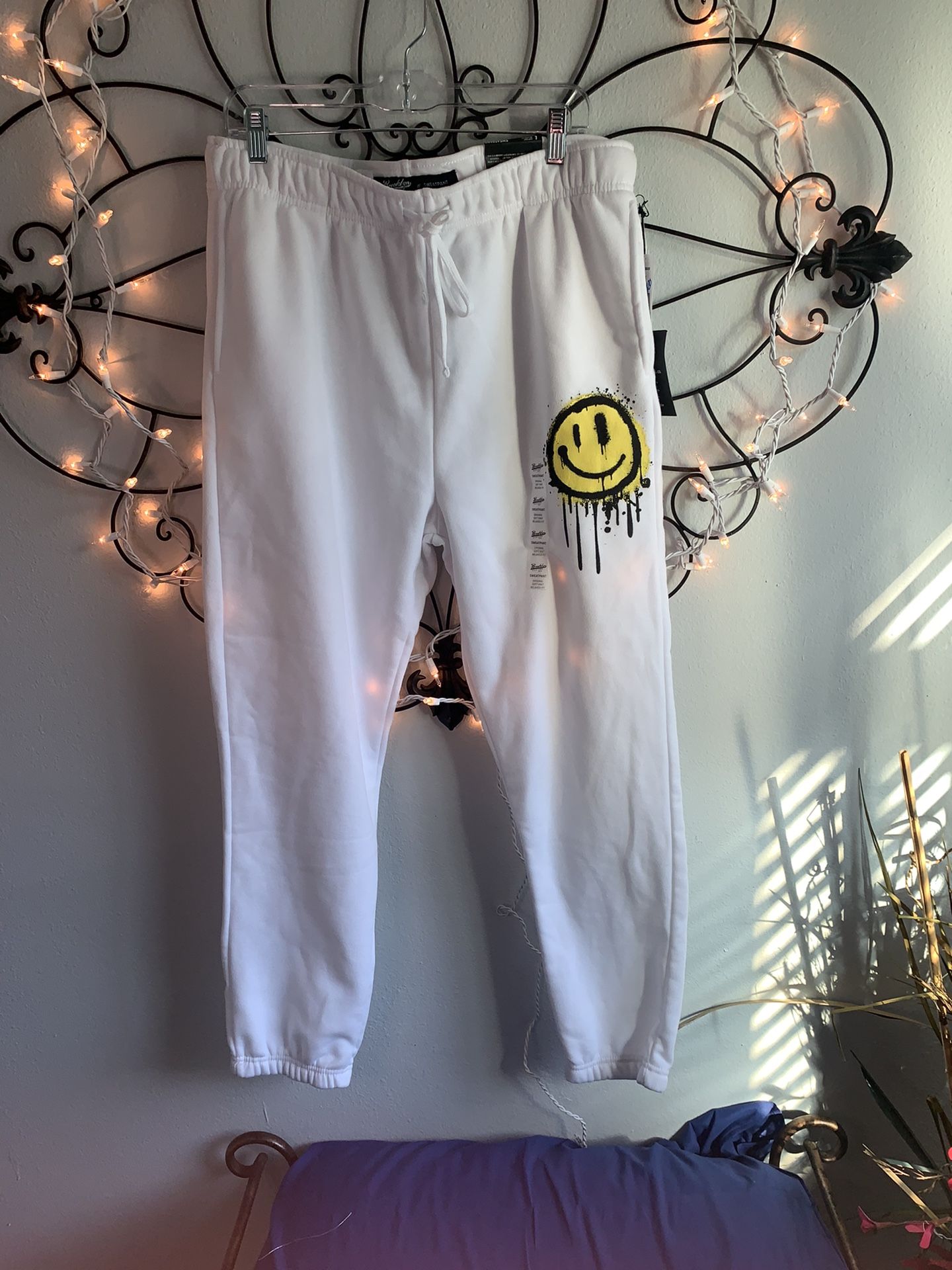Long Length Happy Face Graphic Jogger
