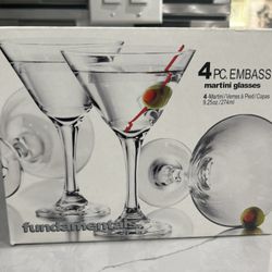 4pc Fundamentals Martini Glasses, 9.25 Ounce – New!