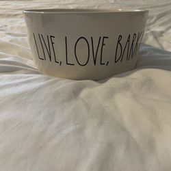 Rae Dunn Ceramic Pet Dog Bowl - Live, Love, Bark