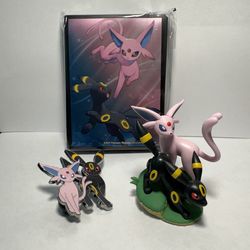 Espeon & Umbreon Figurines + Penny Sleeves
