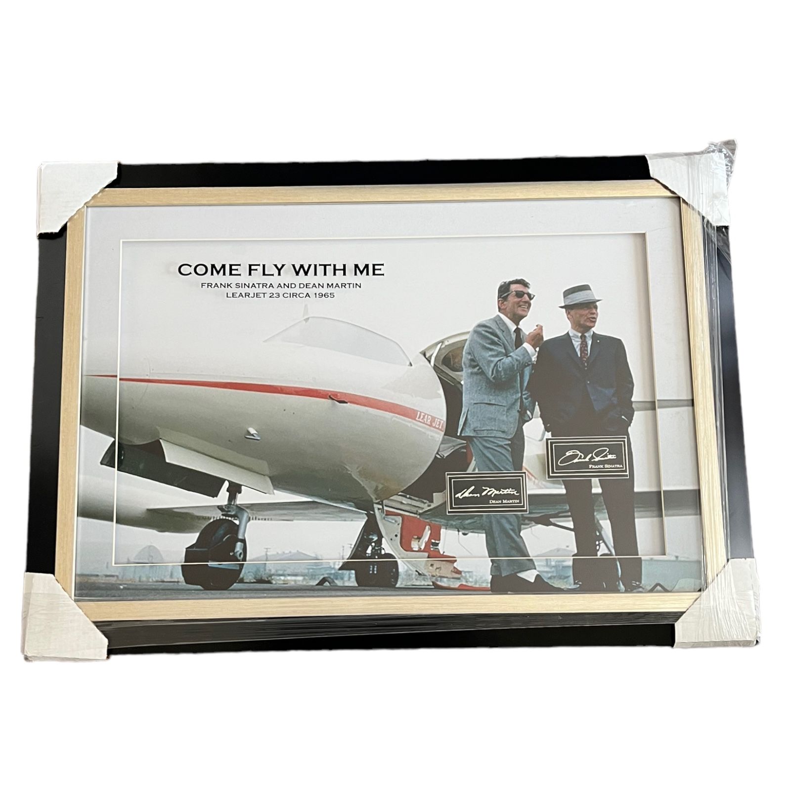 FRANK SINATRA & DEAN MARTIN Laser Signatures COME FLY WITH ME JET Gallery Framed