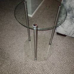 Round Glass End Table