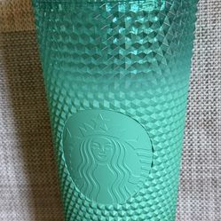 Starbucks 2022 Waxberry Mint Green Ombre Studded Tumbler.