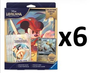 SEALED CASE DISNEY LORCANA FABLED COLLECTION STARTER SET 6 BOX CASE