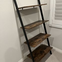 Rustic Brown/Black Ladder Shelf