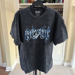 AC/DC graphic concert t-shirt in a washed black