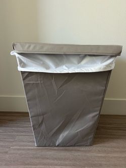 Grey Laundry Set: Sterilite Basket + Foldable Hamper with Lid & Liner