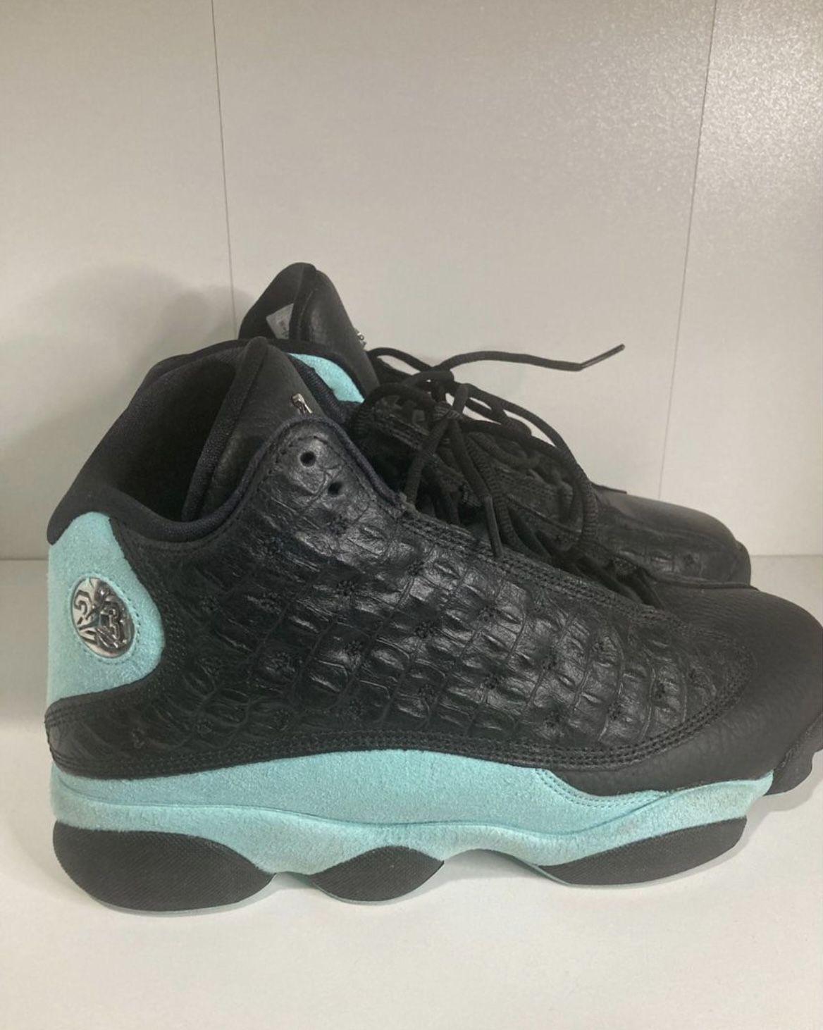 jordan 13 black island green