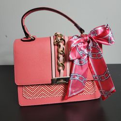 Designer Bag Salmon with Classy Hot Pink Bow