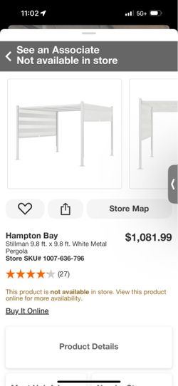 Pergola white metal 9.8 ft by 9.8 ft