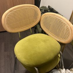 Rattan Suede Dining Chairs