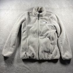 New Balance Women’s XL Beige Fluffy Zip Up Jacket Cozy Warm #944