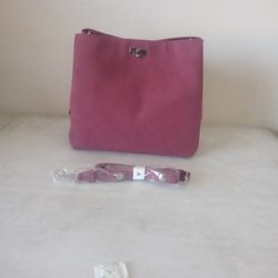 Vanessa Williams Posh Suede Mauve Hobo Handbag