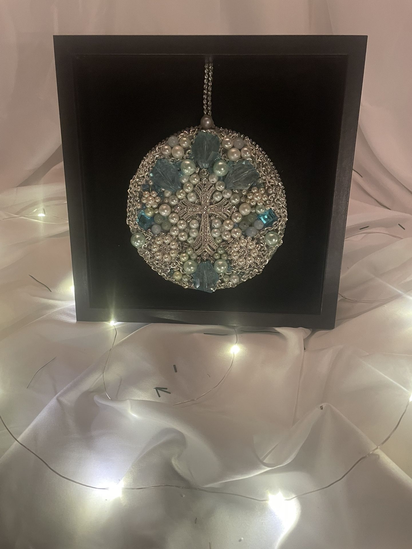Vintage Jeweled Ornament Shadowbox