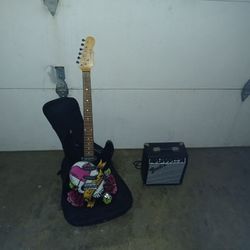Mahar Electric Guitar With Case And Amp 