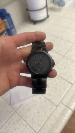 Micheal Kors Black Chronograph Watch with Metal Bracelet
