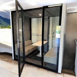 (2) MATCHING  4-PERSON  MEETING BOOTHS  , PRIVACY BOOTHS. 