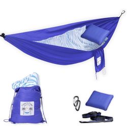 Brand New Multifunctional Hammock System - Transportable - Outdoor Travel - Relaxing - Luxury Fabric - Easy to Use - Inflatable Pillow, Snap-on Blanke
