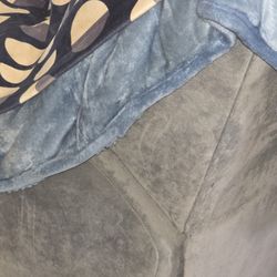 Slate Blue Suede Swivel ROCKER Chair