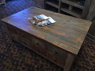 Coffee Trunk multi color - storage & drawers 30" x 50" all solid wood