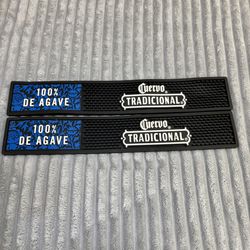 Rare Cuervo 100% De Agave Tequila Bar Spill Mat 21"x3.5" lot of 2 
