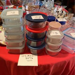 Glass storage containers. From freezer to microwave. See all pictures for prices.