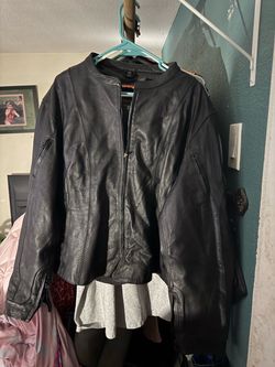 NEW River Road Men's 4XL Black Leather Motorcycle Jacket & Vest Set - Never Worn
