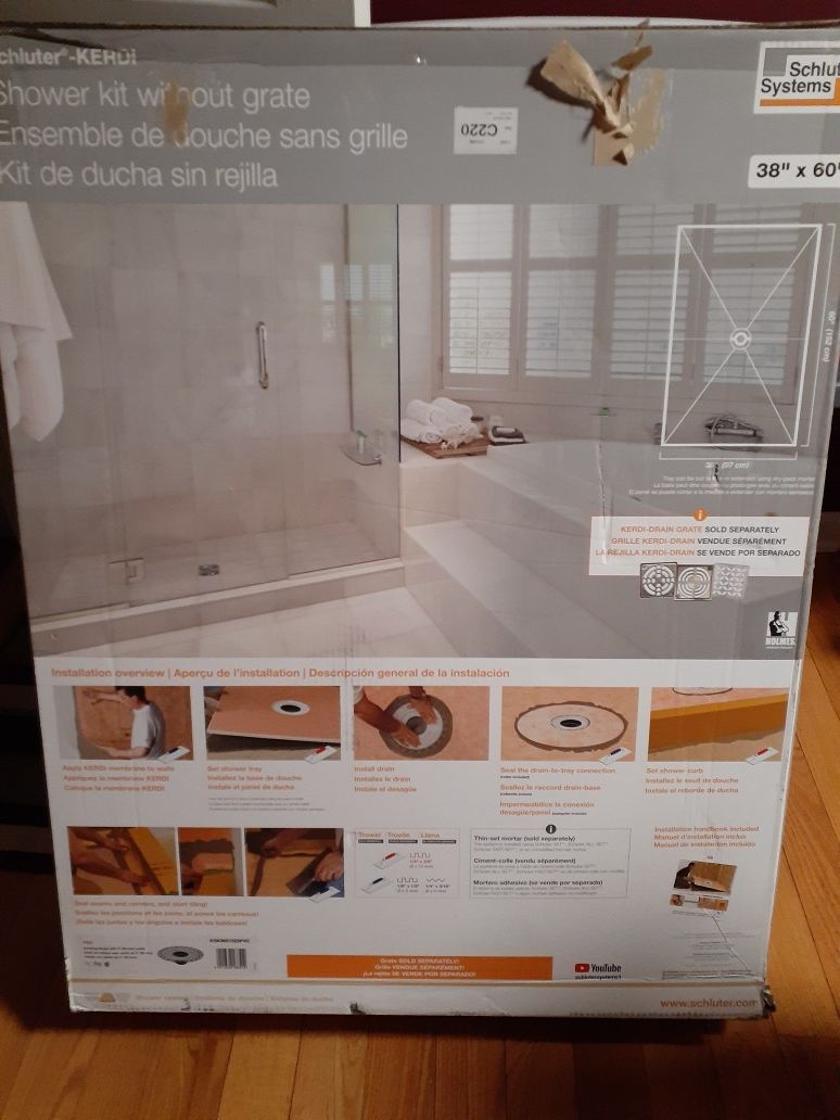 Schluter shower kit 38x60 (full kit m/drain) for Sale in Manheim, PA