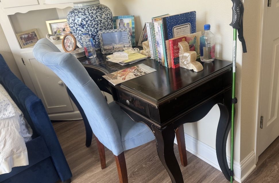 Small Desk & Blue Chair