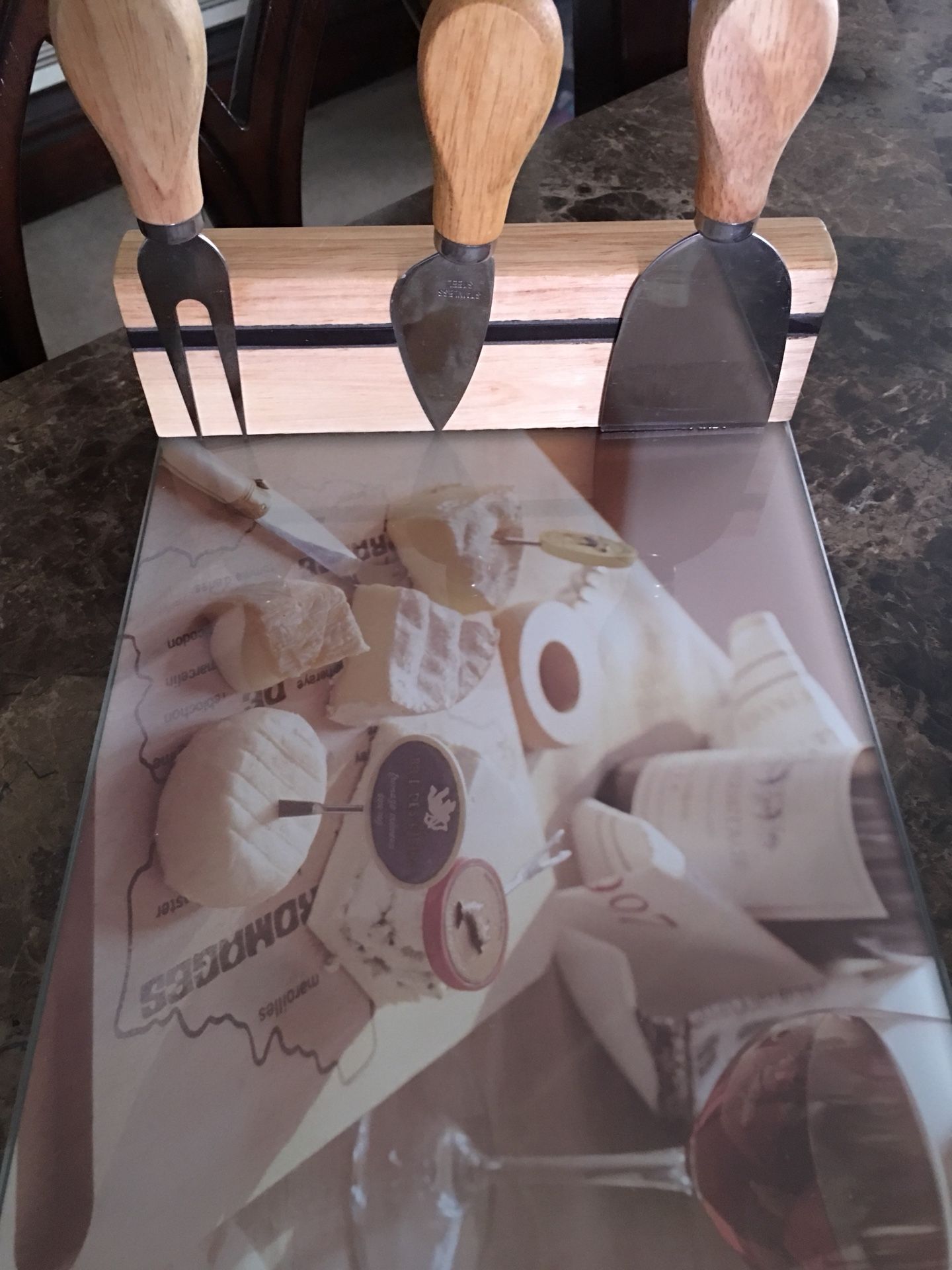 Cheese board and tools