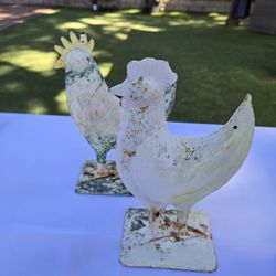Rustic Cast Iron Roosters