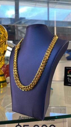12MM MIAMI CUBAN LINK CHAIN 20” GOLD OVER SILVER HANDMADE