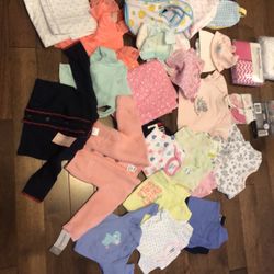 Lot Of New Baby Girl Clothes NB -6 Mo