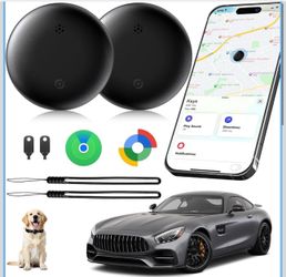GPS Tracker for Vehicles No Subscription, iOS & Android, 2 Pack IP66 Waterproof Car Tracker Tag, Precise Location Bluetooth Tracker Device, Compatible