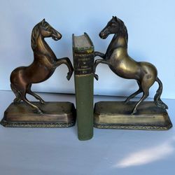 Vintage Brass Horse Book End