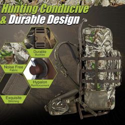 😀 TIDEWE Hunting Backpack 5500cu with Frame and Rain Cover for Bow/Rifle/Pistol