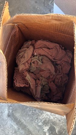 Box of Red Shop Rags / Wiping Cloths