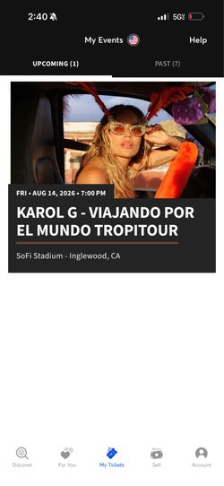 Karol G 8/14/26 Concert