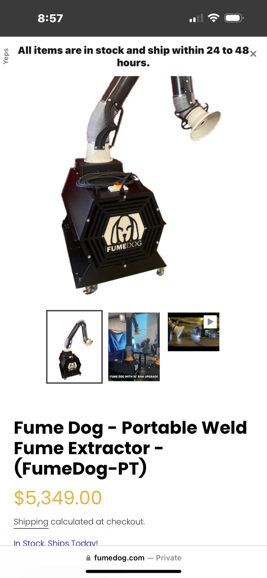 Fume Dog Portable Weld Fume Extractor