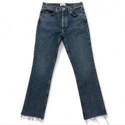 Agolde blue Women’s Mid Rise Relaxed Boot Jeans 