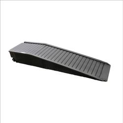 ENPAC Hazard Hut Poly Ramp, Black, Polyethylene, 10-Degree Slope, Ribbed, Non-Skid, 5" Wheels, Integrated Handles, 1,000 lbs. Capacity